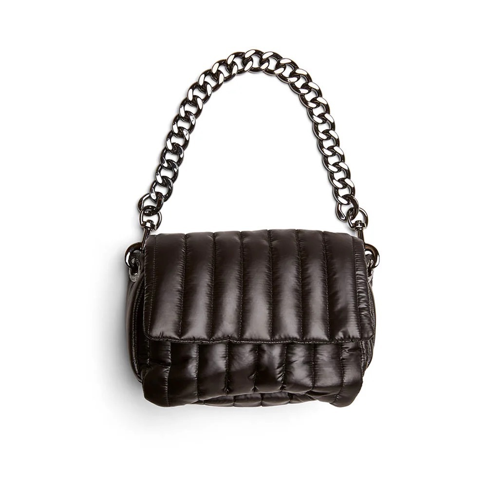 Think Rolyn black bar bag crossbody, shoulder, handbag puffer, chain